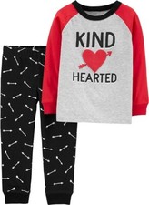 Baby Boys 2-Piece Valentine's Day "KIND HEARTED" Bodysuit Pant Set Size 9 mo