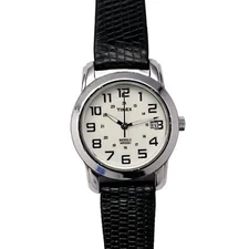 Timex White Dial Silver Indices Ladies Wrist Watch 28mm