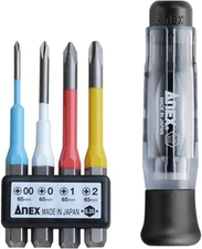 NEW ANEX Screwdriver Replaceable Type Precision Type Set of 4 No.3614