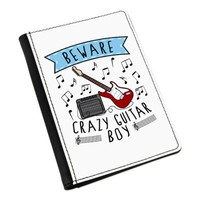 Beware VerrüCkte Gitarre Jungen Pass-Etui HüLle ÜBerzug Scherz Musik Rock Sohn