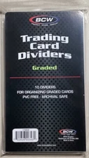 1 Pack 10 BCW Graded Trading Card Size Dividers - New Unopened