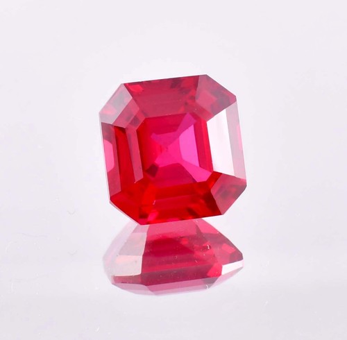 8x8 MM Natural Mozambique Blood Red Ruby Square Loose Gemstone GIT Certified - Picture 5 of 7