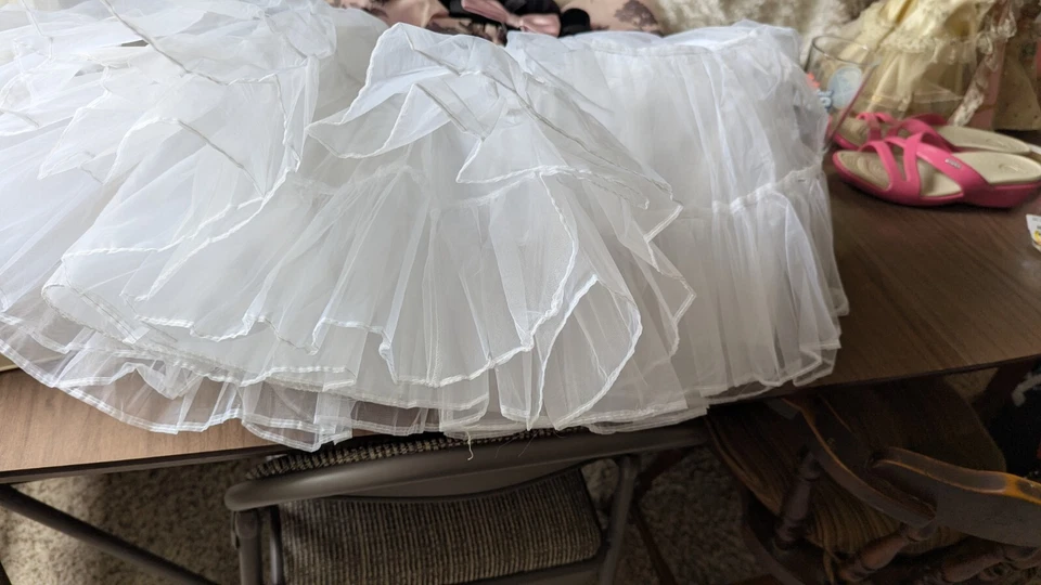 Nuevo sin etiquetas Blanco GRACE KARIN Crinolina Tutú Slip Talla S 24" Largo Foto 2 de 3