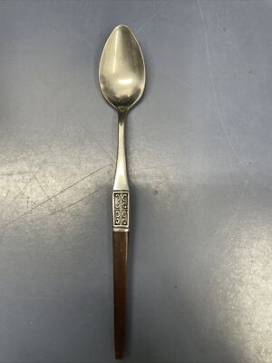 Ekco Eterna LA JOYA Stainless Japan MCM Sundae Spoon Faux Wood Handle