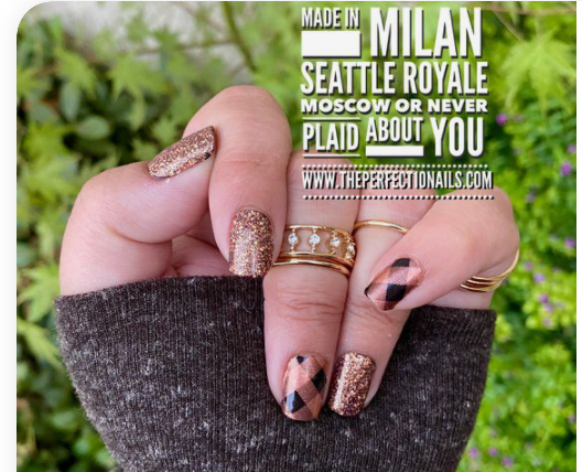 PLAID ABOUT YOU Color Street Nail Polish Strips Clear Black