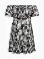 Torrid Mini Textured Knit Puff Sleeve Skater Dress Black 00 M L 10 #B91697