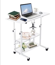 SALE | Mobile Stand Up Desk，Laptop Desks Adjustable Height (15.7"x31.4",White)