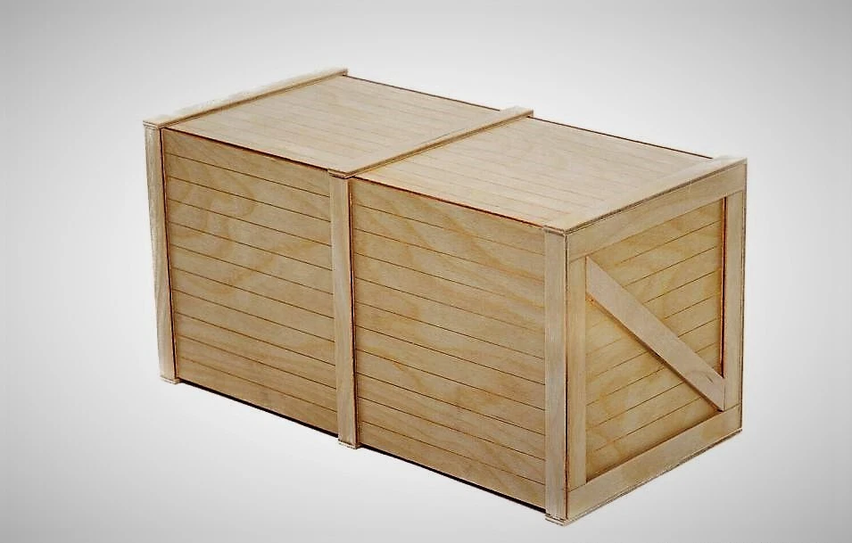 Modellbahn Zubehör, Holz Transportkiste mit Deckel, 276 x 136 x 152 mm, (L/B/H) - Bild 2 von 4