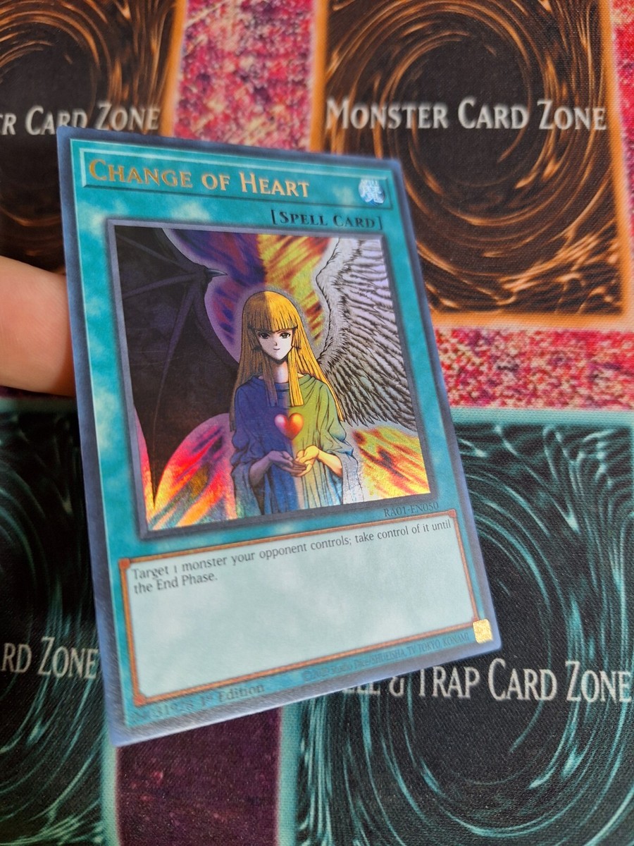 yugioh heart of the cards quote Yu-Gi-Oh! TCG Change of Heart RA01-EN050 Ultra Rare 1st Edition Near Mint
