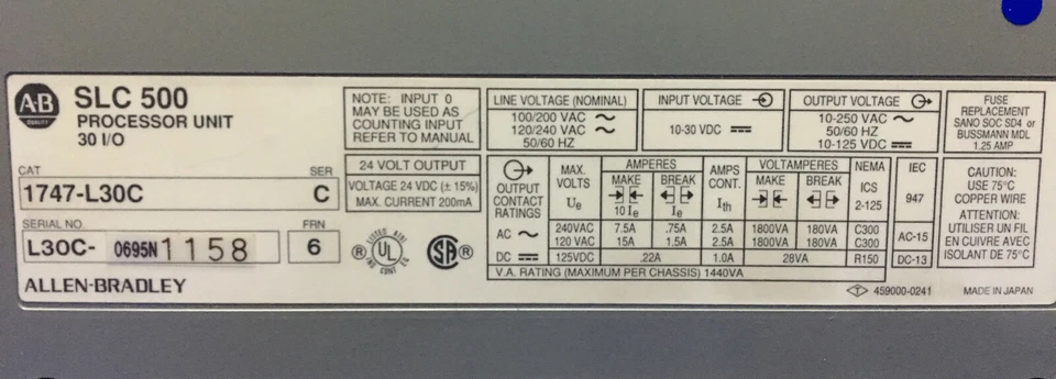 Allen-Bradley / Allen Bradley / AB SLC 500 UNIDAD DE PROCESADOR 30 E/S Foto 2 de 4