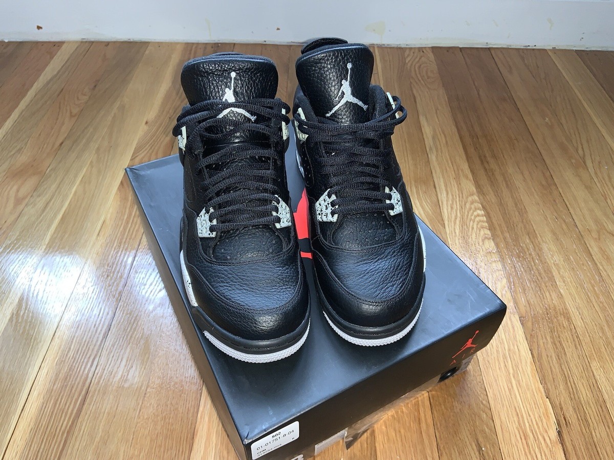 JORDAN 4 RETRO BLACK OREO MENS SNEAKERS SIZE 8 2015