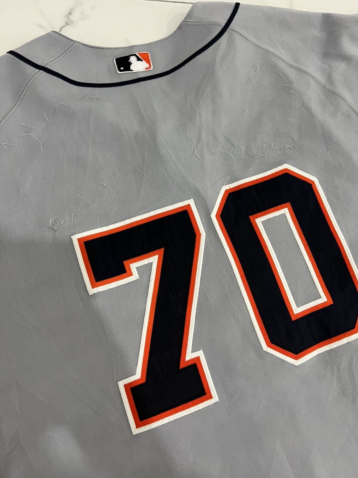 Vintage Detroit Tigers Game Worn Majestic Jersey MLB Sz 52 Baseball 70