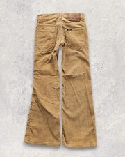 Vintage 1970s Lee Flare Leg Beige Corduroy Pants Youth 6 Regular