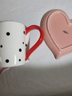 2 Piece Set BABS Heart Shaped Green/Polka Dot /White Tea Cup & Pink Saucer — photo 9