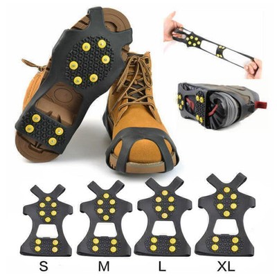 Anti Rutsch Schuh Spikes Schuhspikes Eiskrallen Ice Grips für Winter Sports S0Z1