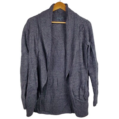 Barefoot Dreams Cozy Chic Lite Gray Cowl Neck Cardigan Sweater Sz M