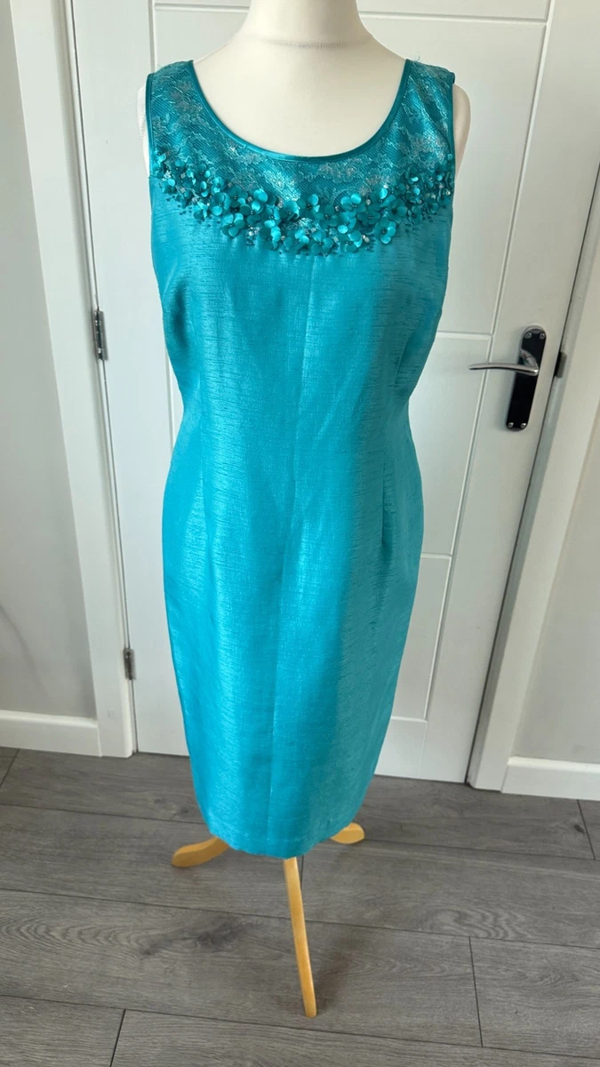 jacques vert blue dress JACQUES VERT MONIQUE RANGE POWDER BLUE SILK DEVORE DRESS SHADES OF BLUE FLORAL PRINT & POWDER BLUE SHORT JACKET