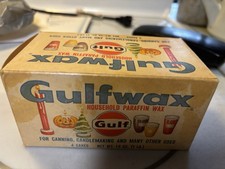 Vintage Gulf Wax Paraffin 16 oz Household Canning Candle Making