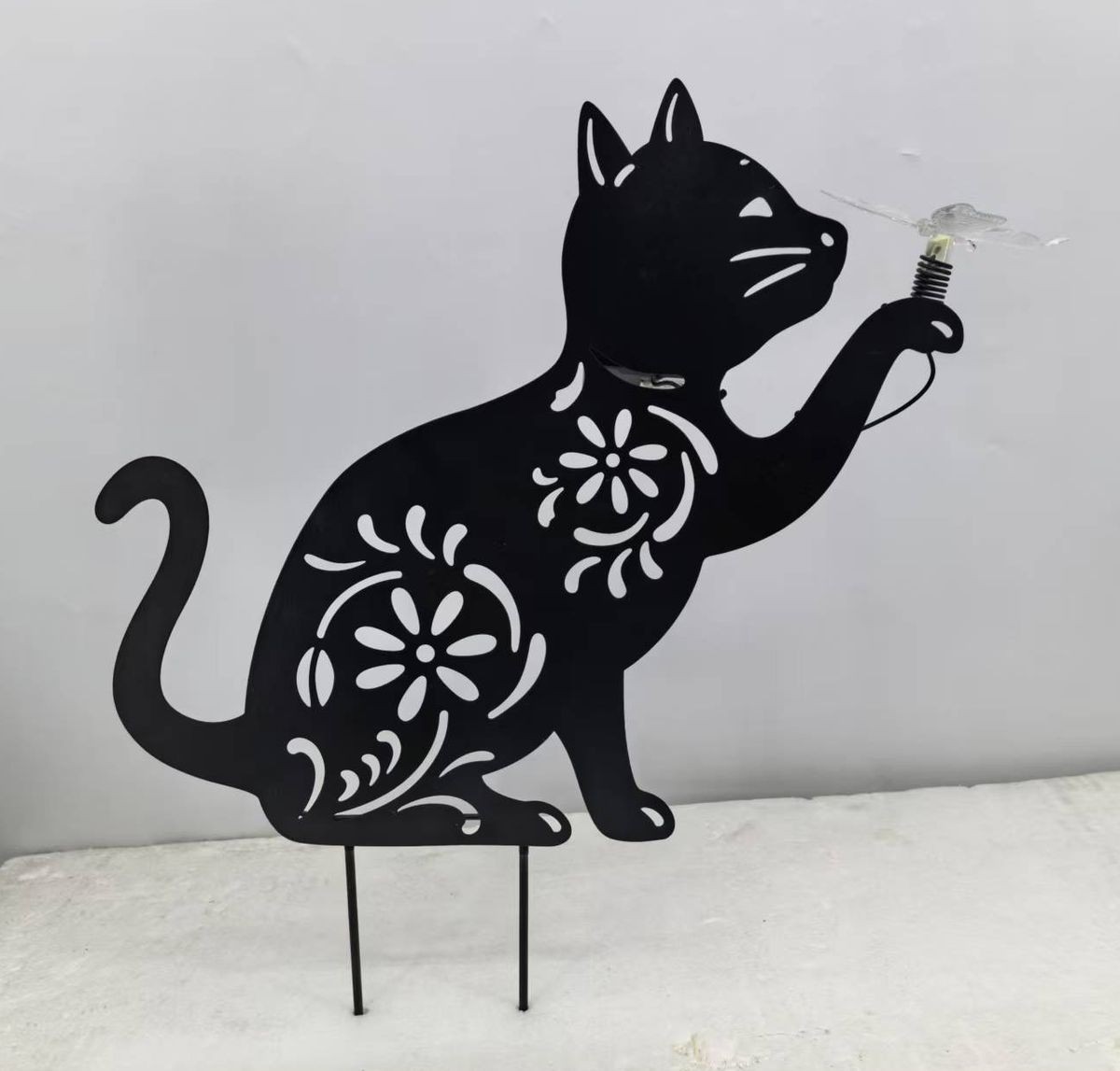 Cat Garden Ornament Solar Fairy Light Outdoor Patio Decoration Décor
