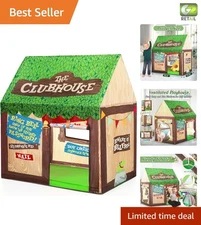 Clubhouse Tent for Kids: Waterproof Indoor/Outdoor Playhouse with Roll-Up Door