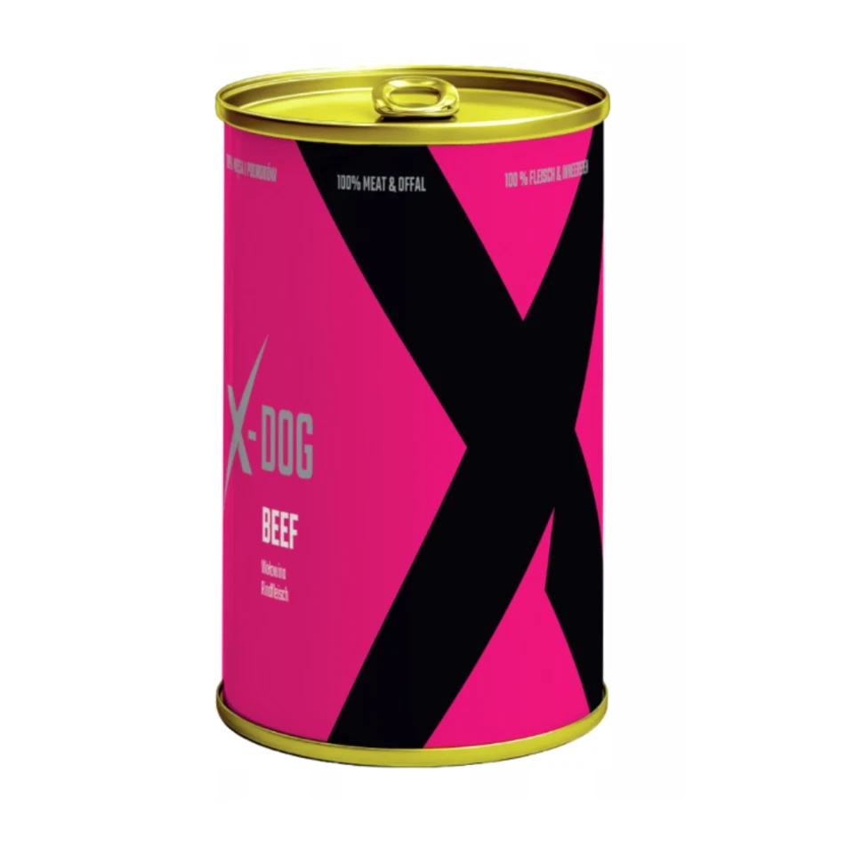 Hundefutter Nassfutter Hund 4x 1200g Getreidefrei mit Rind in Dosen X-DOG - Bild 4 von 4