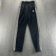 Adidas Pant Men M Black Polyester Sweatpant Tapered Activewear Performance Sport
