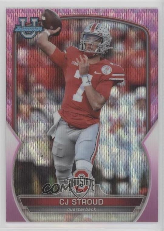 2022 Bowman U Chrome Pink Wave Refractor 20/125 CJ Stroud #100 1xd