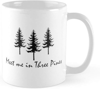 Meet Me in Three Pines Coffee Cup Unique Bookish Gift for Mystery Novel Fan 11oz