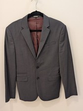 EXPRESS SLIM FIT Mens Blazer Sport Coat Two Button Jacket 36Short Gray