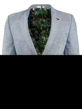 White Label Mens Jasper Jacket Tapered Fit Blue/White Geometric