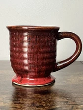 Home Essentials & Beyond Large Handmade Pottery Coffee Mug W/ Rustic Drip Glaze