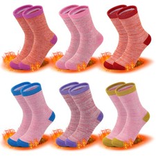 ZERULETS Kids Girls Thermal Socks 6 Pairs Thick Warm 3-5T, Girls' Color