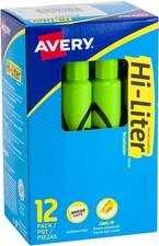 HI-LITER Desk Style Highlighter, Chisel Tip, Fluorescent Green Ink, 12/Pack