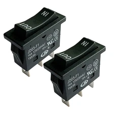 2Pcs KCD4-3NC 16A in-Out Rocker Switch 3 Pins 3 Positons Double Side Momentary