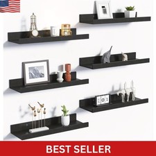 Floating Shelves for Wall, Wall Shelves for Decor Storage Set of 6, Wall Mounted