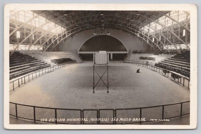 RPPC Sao Paulo Brasilien Pacaembu Stadion Gymnasium Innenraum Wessel