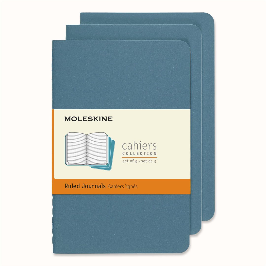 Cahier  Pocket Righe 3pz Blu Vivace | Moleskine