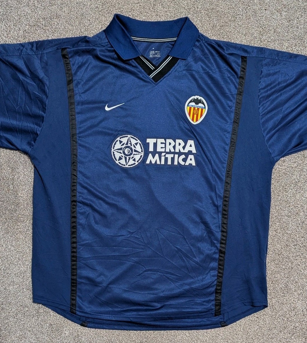 Nike Valencia 2000 2001 Away Shirt Mens XXL Pablo Aimar #22 Soccer Jersey thumbnail 2