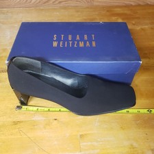 Stuart Weitzman vintage block heel heels stretch micro stretch Sz 10M