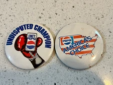 2 ~ Vintage Buttons - Diet Pepsi Undisputed Champion & Pepsi America's Choice