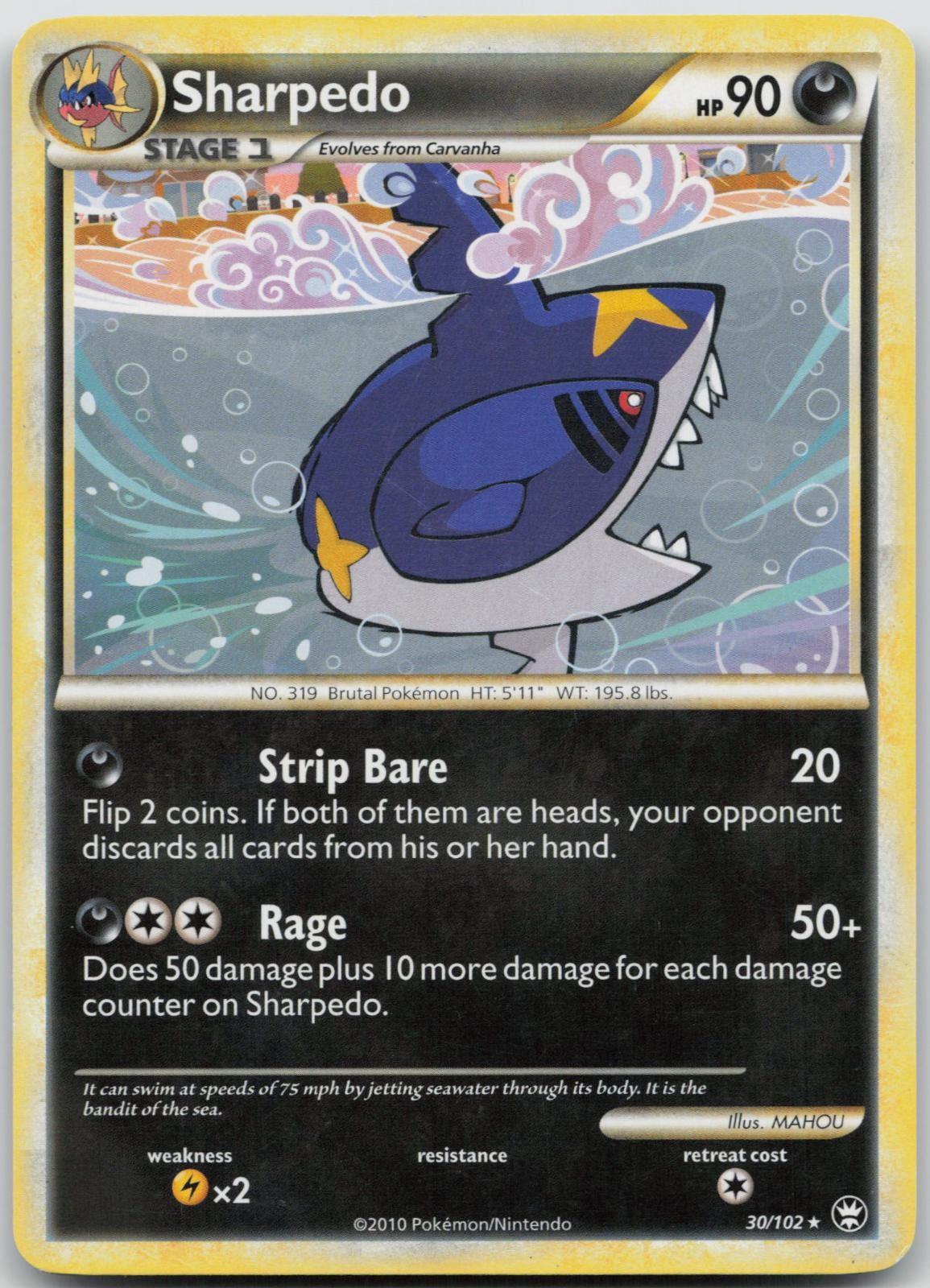 MP Sharpedo 30/102 Rare MAHOU HGSS Triumphant Pokemon 2010