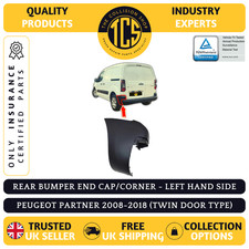 REAR BUMPER END CAP/CORNER - PEUGEOT PARTNER 2008-2018 (TWIN DOOR TYPE) - LEFT