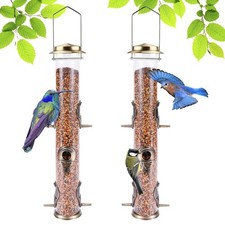 MIXXIDEA 2PK Mangeoire à Oiseaux Sauvages Métal Épreuve Écureuil Mangeoires pour Bronze 