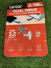 Lexar Dual Drive USB 3.2 128GB USB-C USB-A Connectors READ Missing USB-A