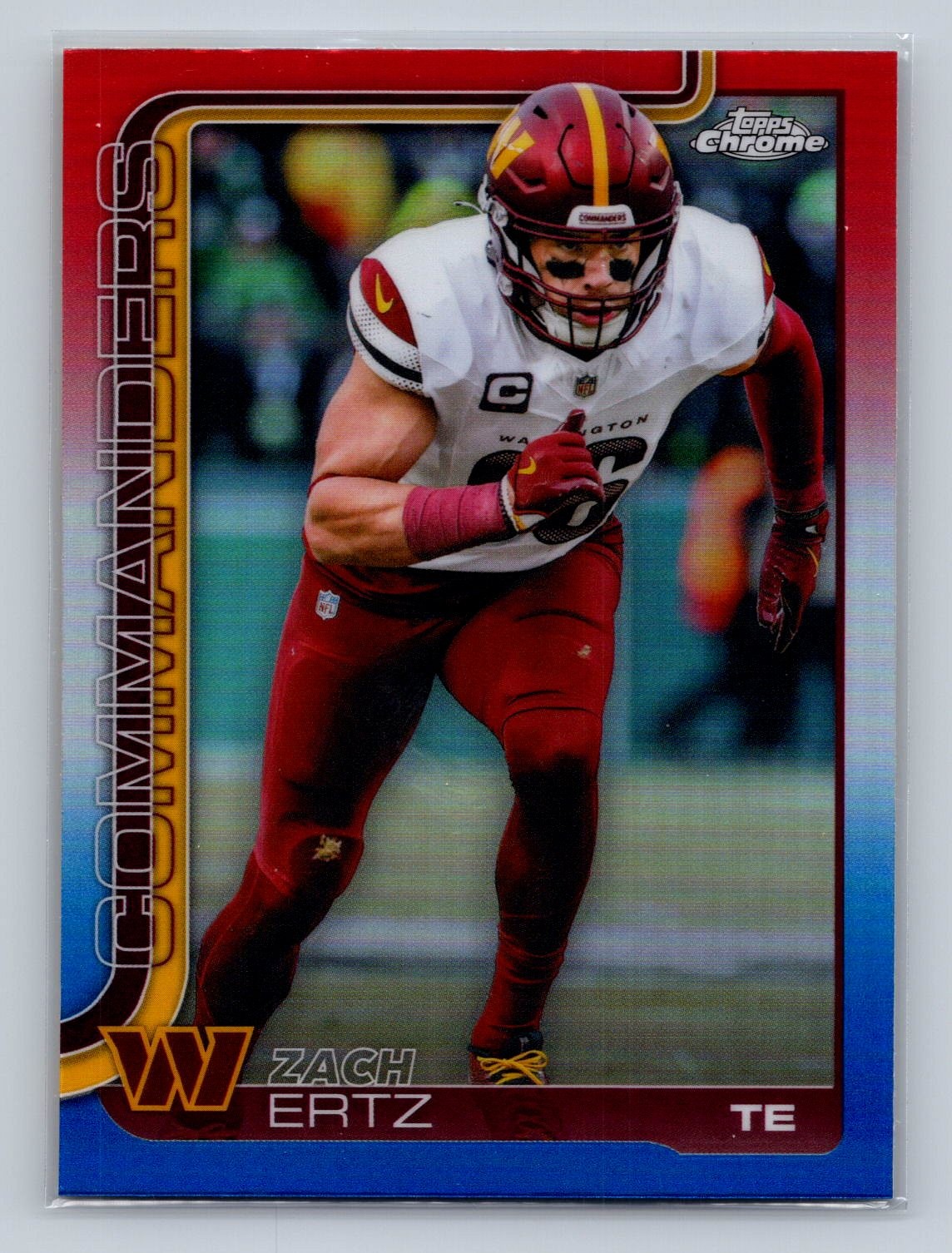 2025 Topps Chrome #297 Zach Ertz Red White and Blue Refractor