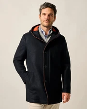 johnnie-O Gerald Hooded Car Coat Navy Size L