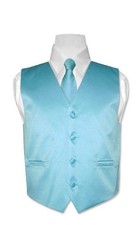 Boy's AQUA BLUE Dress Vest with Boys Bowtie Tie Size 12
