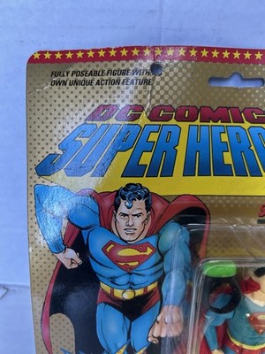 Superman DC Comics Super Heroes Figure W Kryptonite Ring Toy Biz