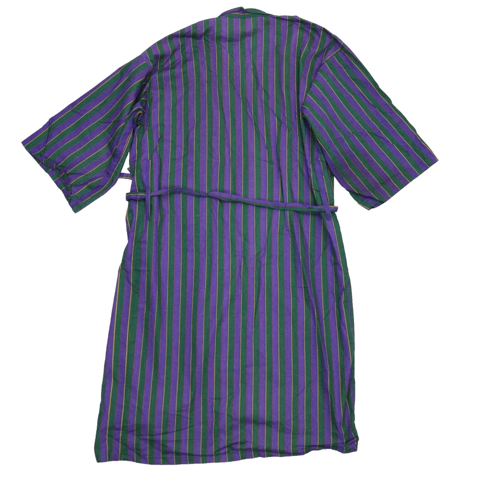 Bata de algodón tejida Stafford para hombre regular S/M cinturón de corbata a rayas púrpura real EE. UU. Foto 2 de 4