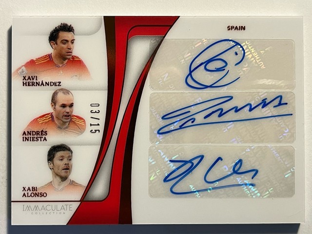 2024-25 Immaculate - Xavi Hernandez Andres Iniesta Xabi Alonso TRIPLE Auto #/15